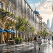 A Dubai arriva la Raining Street: pioggia artificiale contro il caldo estremo