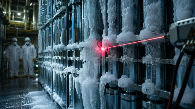 Anteprima: Un laser elimina il ghiaccio nelle centrali nucleari in pochi minuti