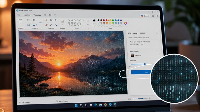 Anteprima: Paint nasconde un codice nelle immagini AI: ecco a cosa serve