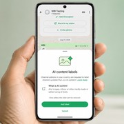 WhatsApp, nei Canali arriva l'etichetta per immagini e video creati con strument