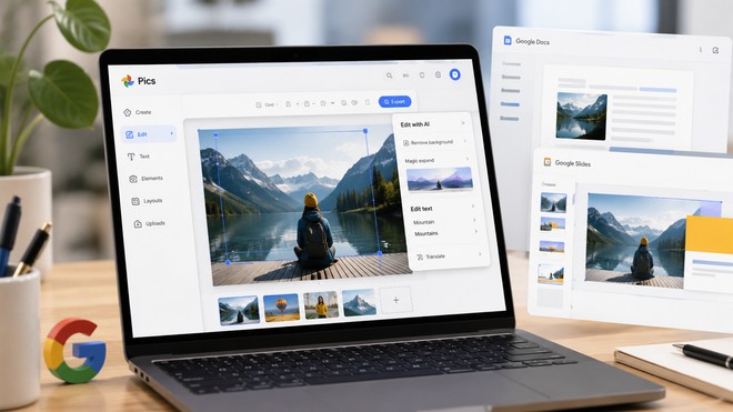 Anteprima: Google sfida Canva sul suo terreno: Pics diventa disponibile a tutti