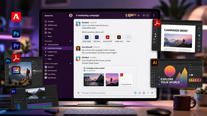 Anteprima: Photoshop dentro Slack: lAI cambia il modo di usare Adobe