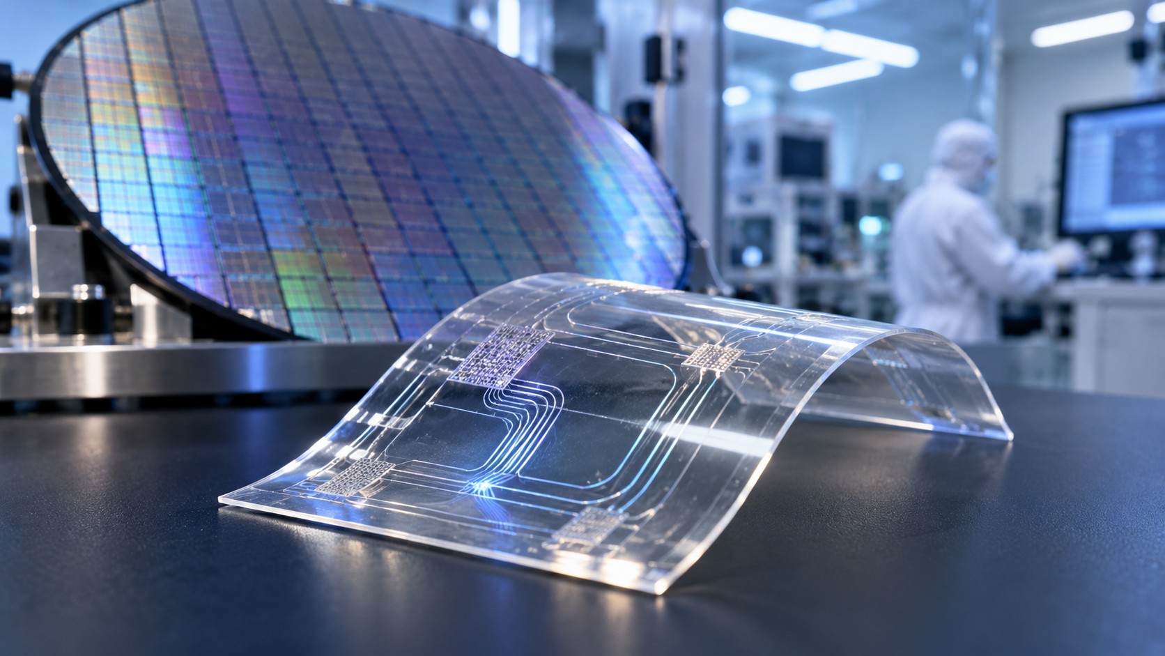 Chip trasparenti e flessibili: il silicio ora può piegarsi davvero