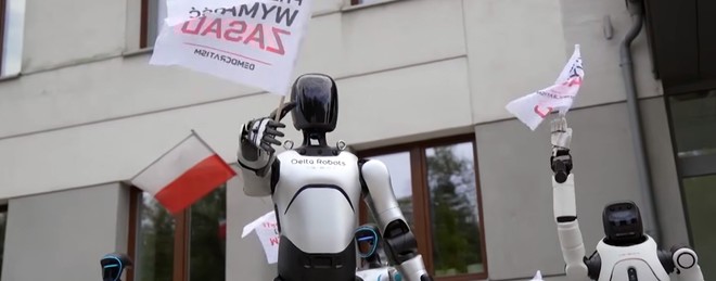Anteprima: La marcia dei robot che protestano contro loro stessi e l'AI, è successo in Polonia
