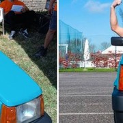 L&rsquo;auto più stretta del mondo (50 cm) è una Panda realizzata in Italia