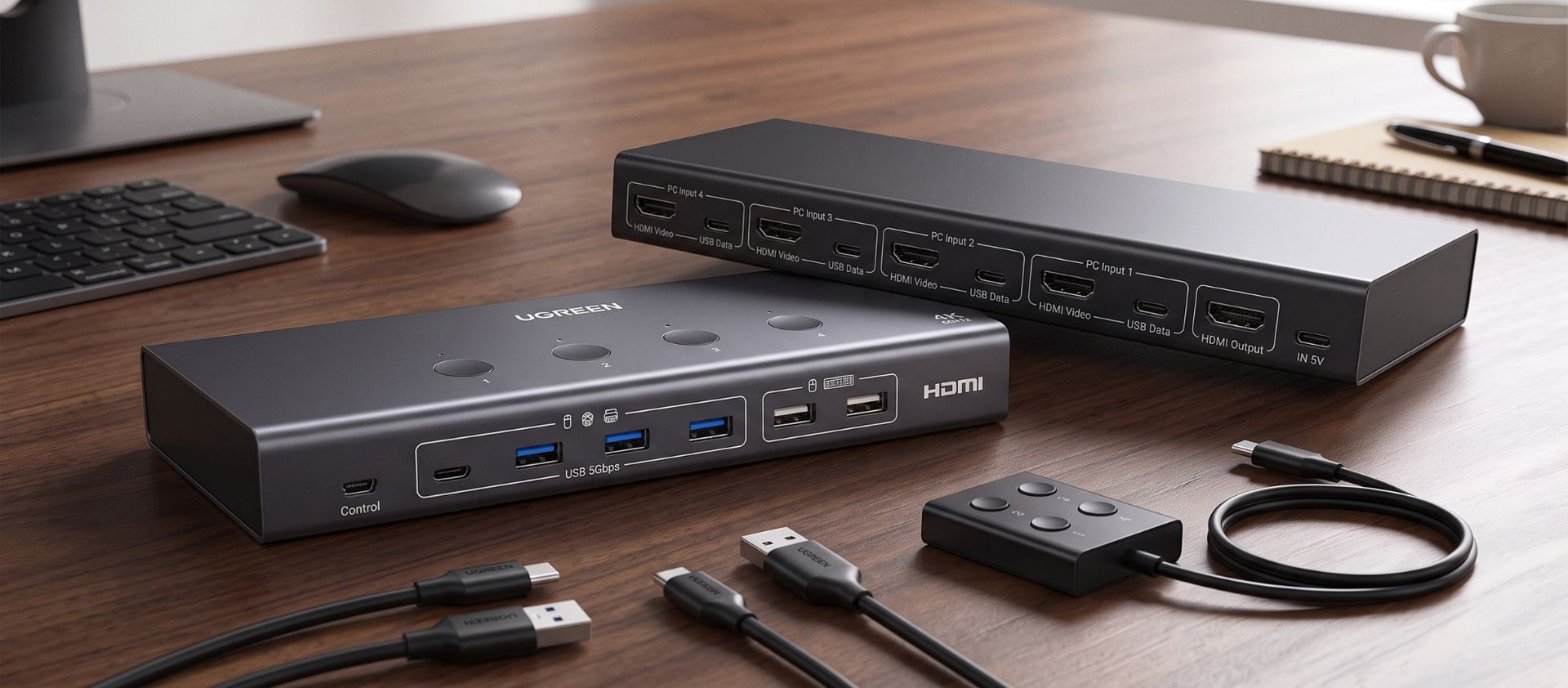 Questo switch HDMI UGREEN è in offerta su Amazon: un solo monitor per 4 PC