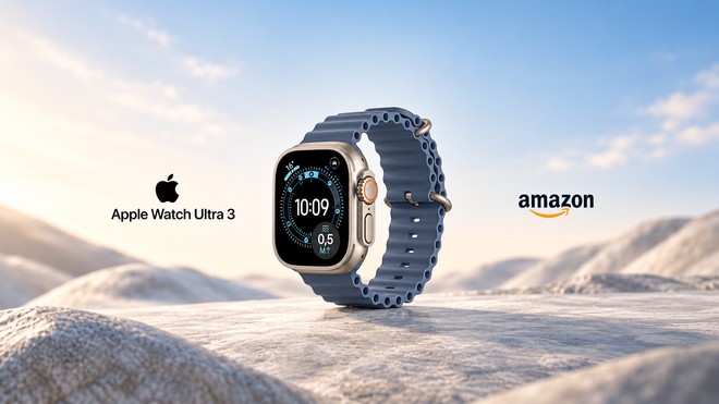 Apple Watch Ultra 3 scende a 644 su Amazon, minimo storico con Cinturino Ocean blu salmastro