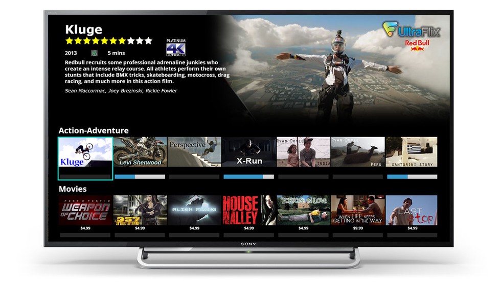 Le TV Sony Ultra HD potranno accedere ai contenuti in 4K su UltraFlix
