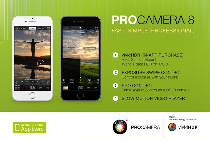 Procamera si aggiorna per iOS 8, vividHDR e controlli manuali