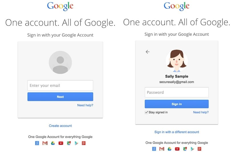 Gmail Password E Account Su Due Schermate Diverse Per I Login Via Web   432458