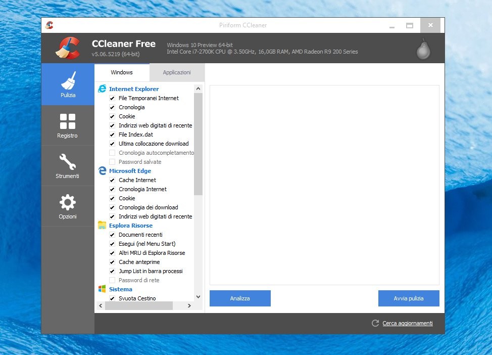 CCleaner aggiornato con supporto a Microsoft Edge e altre novità