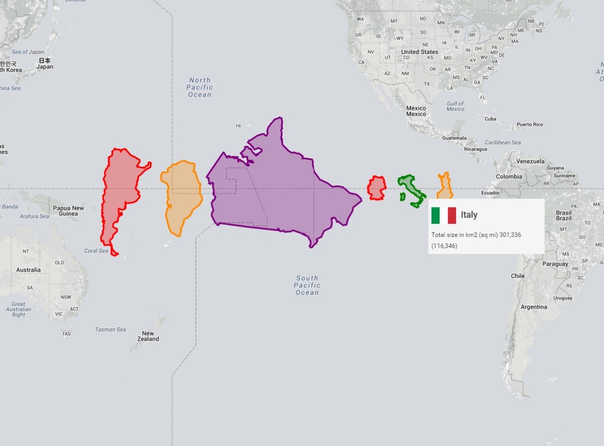 Italia sulla mappa del mondo - Italia posizione sulla mappa del