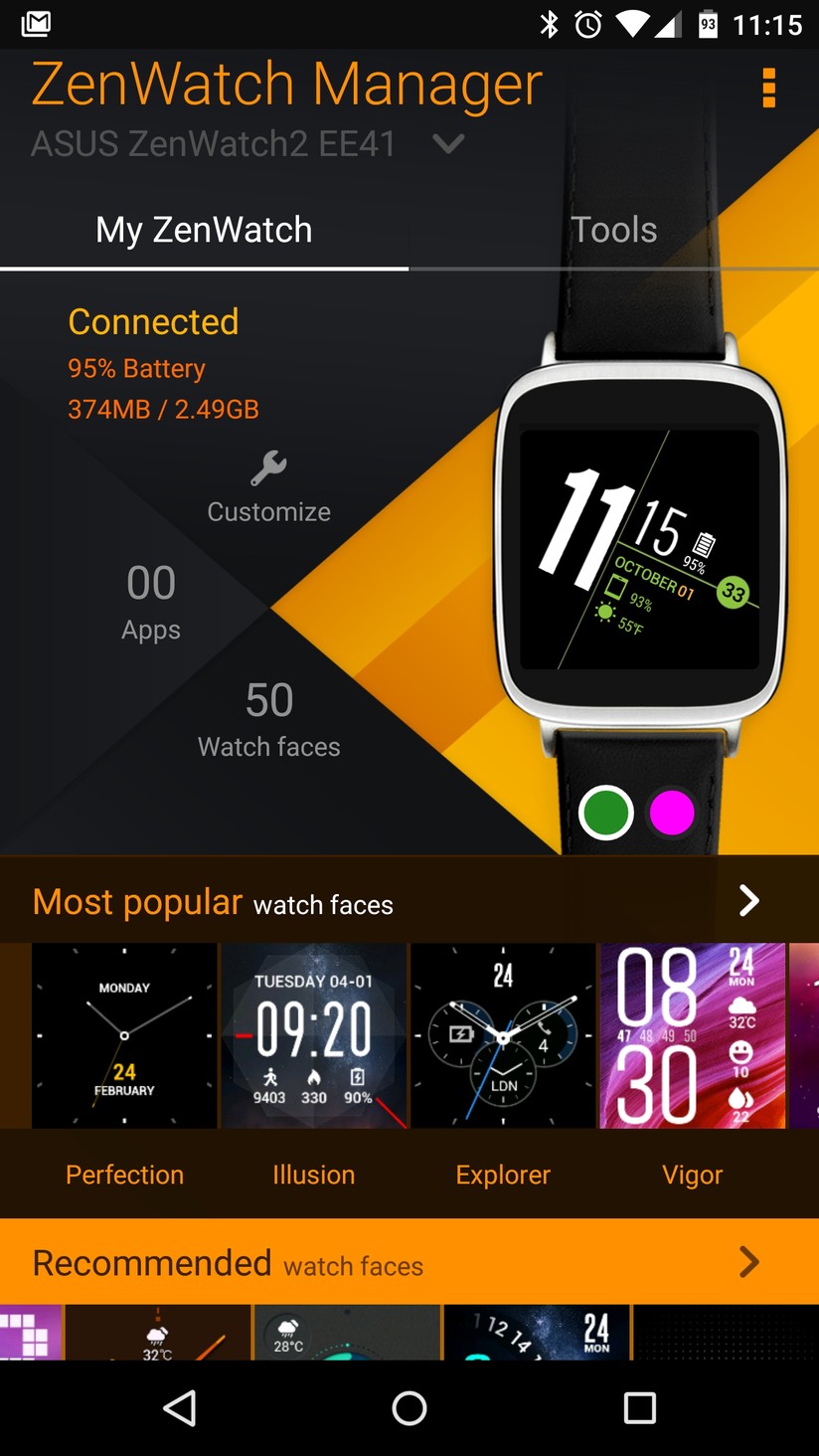 Asus zenwatch store 2 app