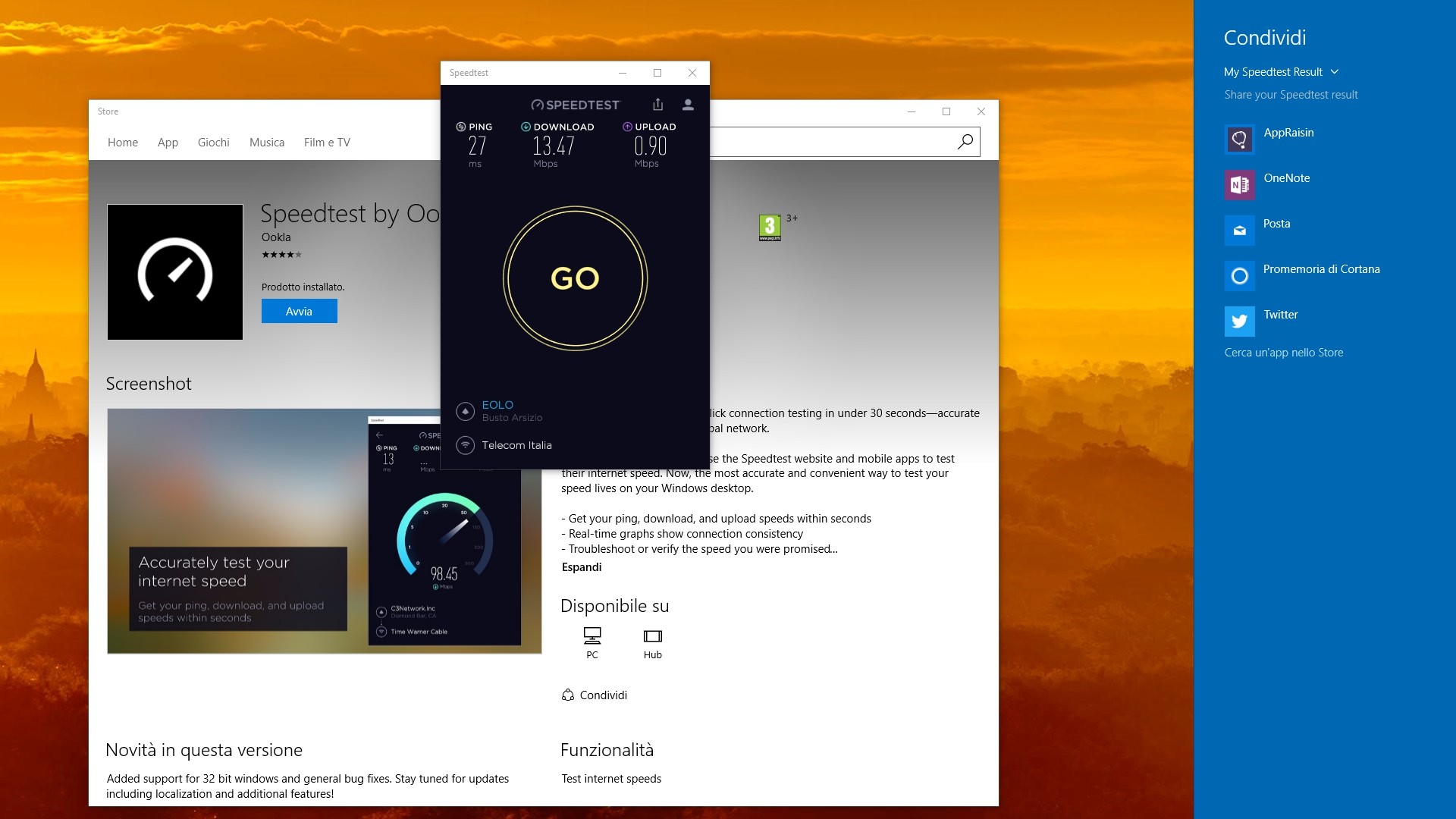 Ookla Speedtest UWP disponibile nel Windows Store