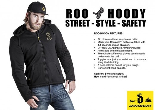 Draggin Roo Hoody: la felpa da moto con protezioni 