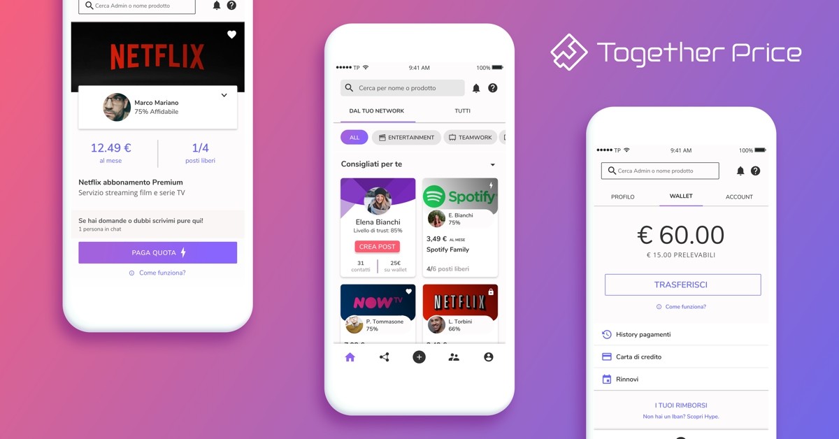 Together Price: il costo di Netflix e Spotify si divide in gruppo 