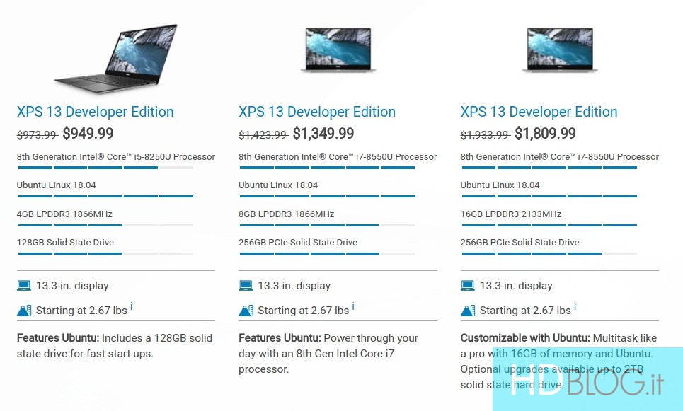 Dell XPS 13 Developer Edition disponibile con Ubuntu Linux 18.04 LTS