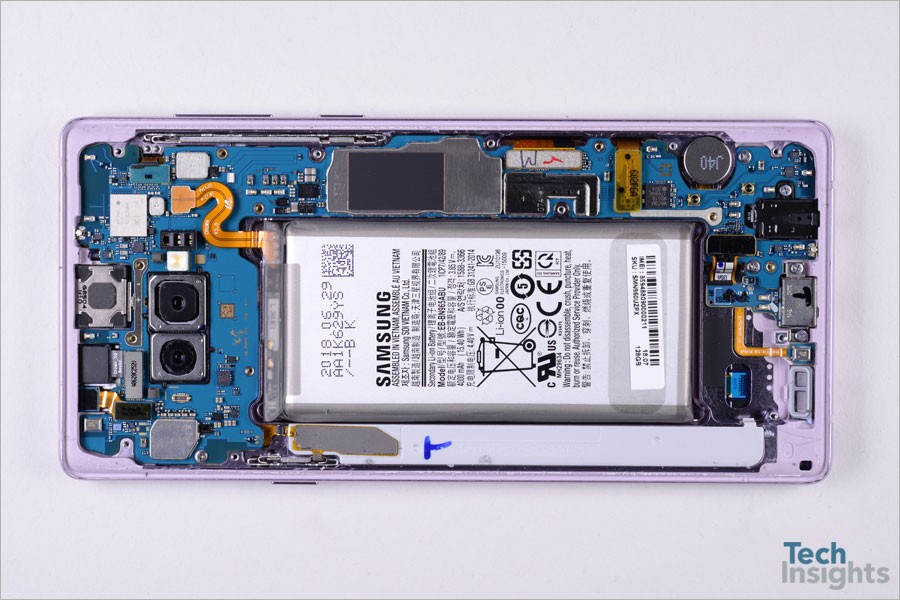 Samsung Galaxy Note 9 con Snapdragon 845 messo a nudo in un teardown