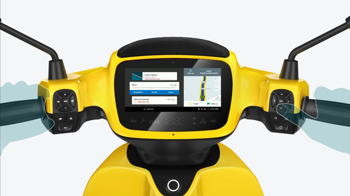 AppScooter di Etergo scooter elettrico con Android, GPS, 4G