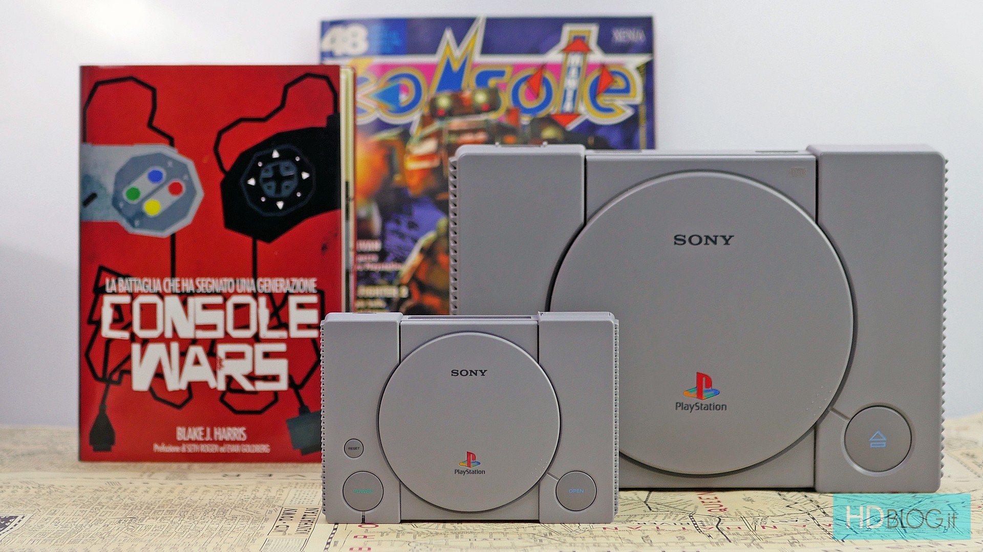 SONY PLAYSTATION 1, PSX, PS1, RICONDIZIONATA CON JOYPAD E CAVI