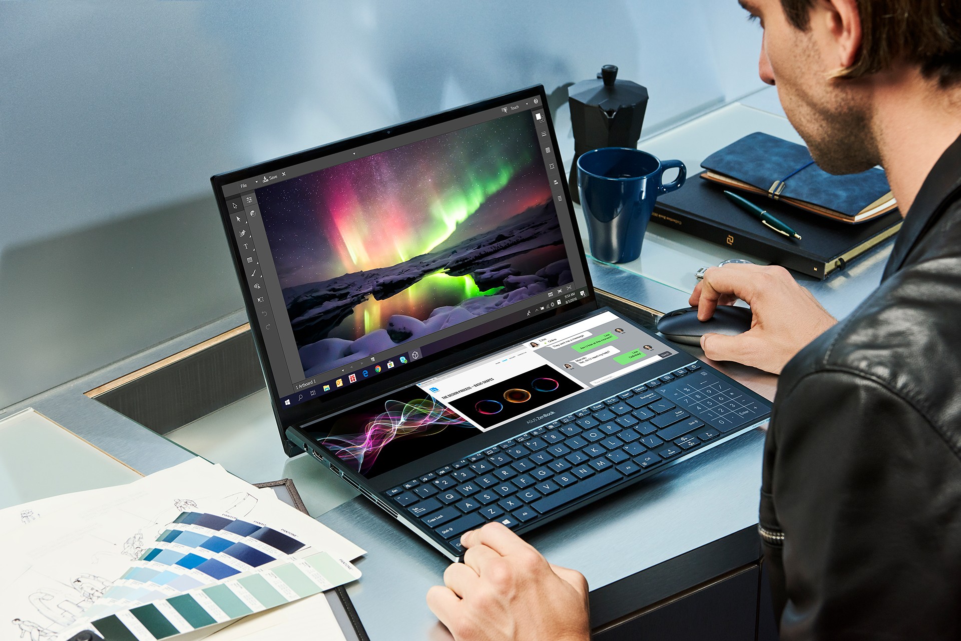 Ноутбуки для photoshop. ZENBOOK Pro Duo ux581. Ноутбук ASUS ZENBOOK Pro. ASUS ZENBOOK Pro Duo 15. Асус с 2 экранами ноутбук.