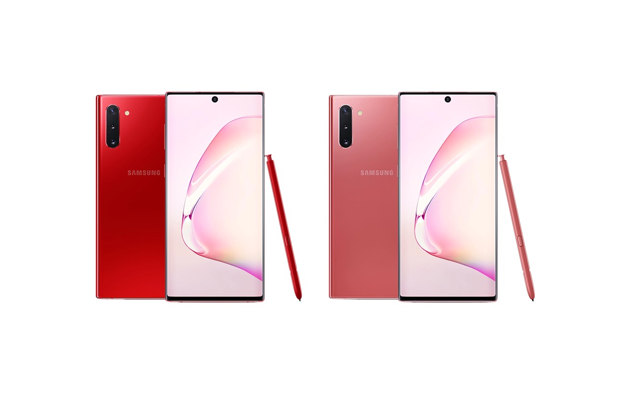 Samsung Galaxy Note 10: immagini delle nuove colorazioni Aura Red e Pink