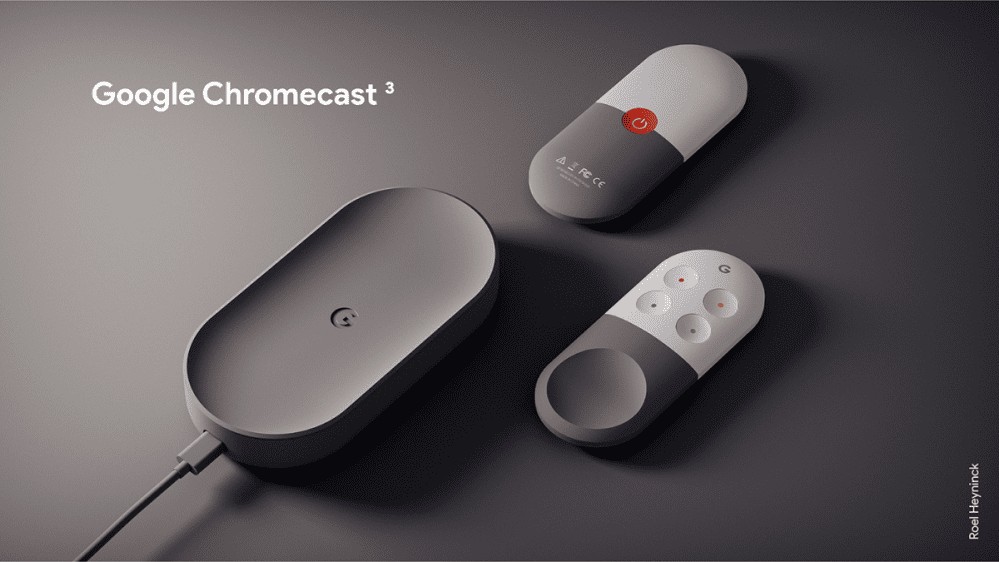 Chromecast Ultra con Android TV e telecomando in dirittura d