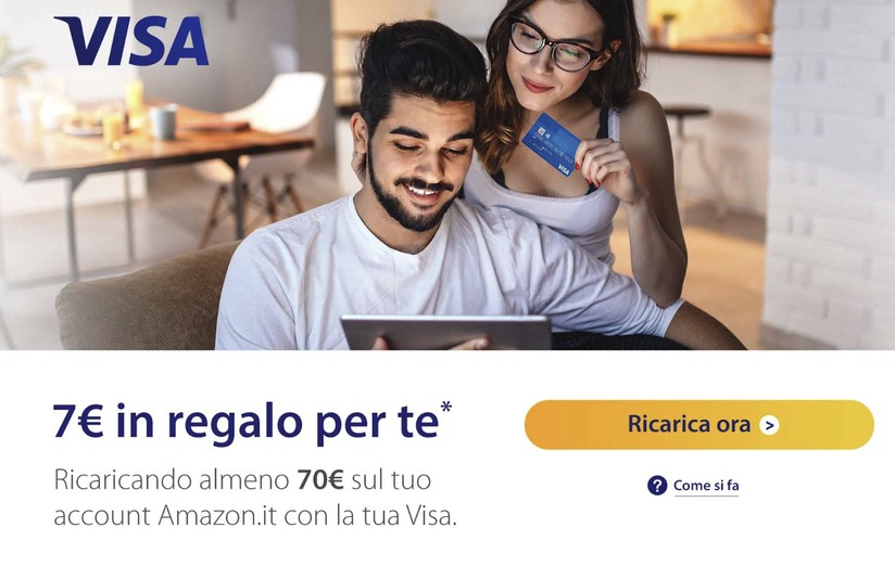 Visa offre 7 euro di sconto su , basta una ricarica 