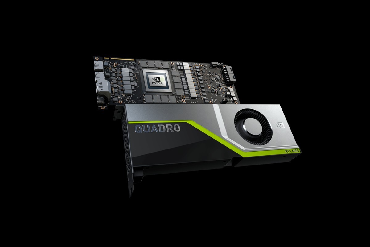 NVIDIA Quadro RTX A6000 nella prima immagine design leggermente