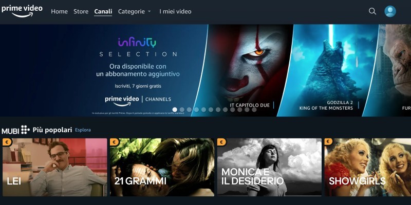 annuncia l'arrivo in Italia di Prime Video Channels