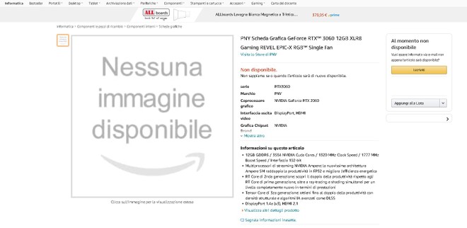Pagina Amazon RTX 3060