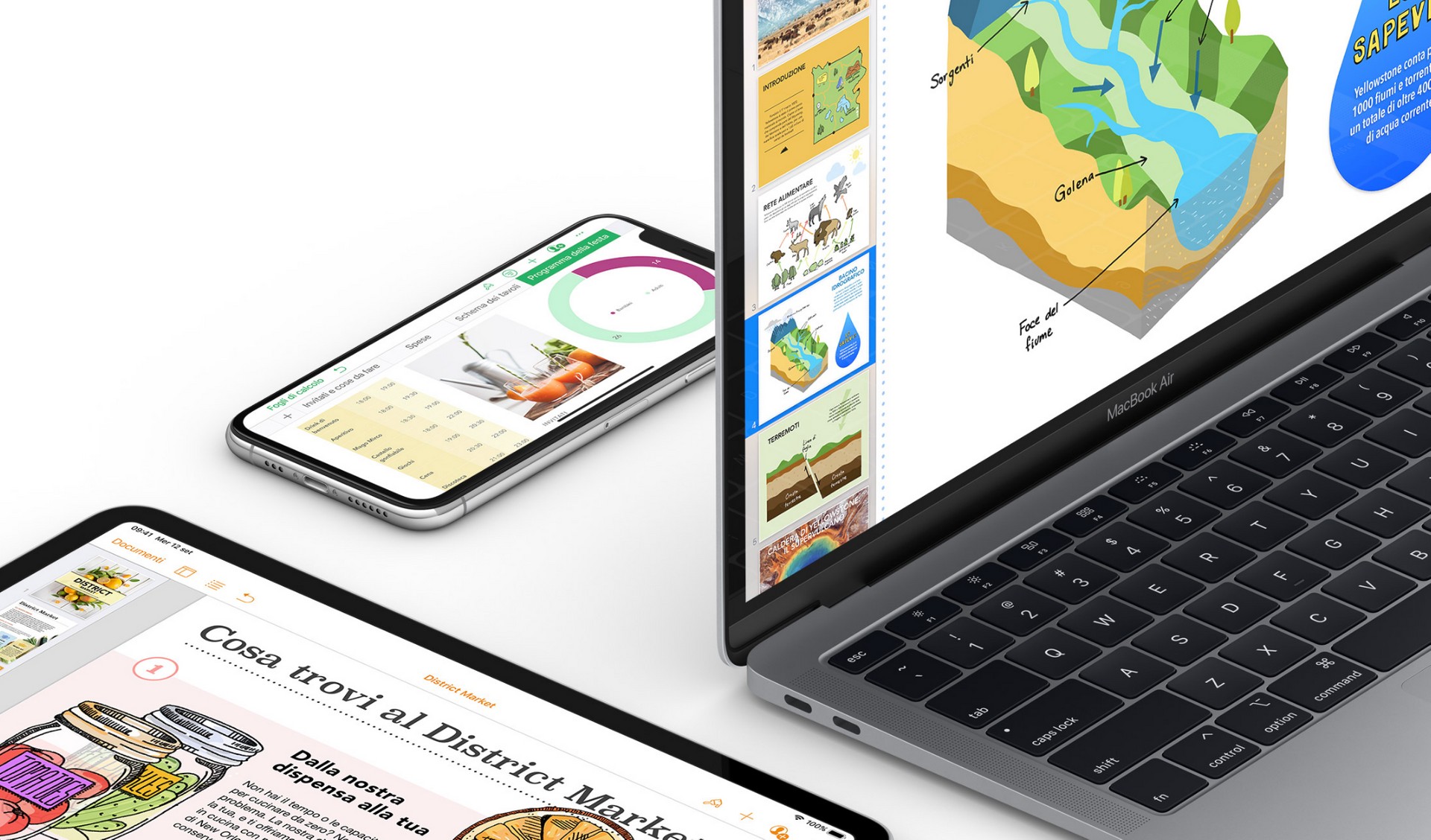Apple aggiorna Pages, Numbers e Keynote per iOS/iPadOS e macOS tutte
