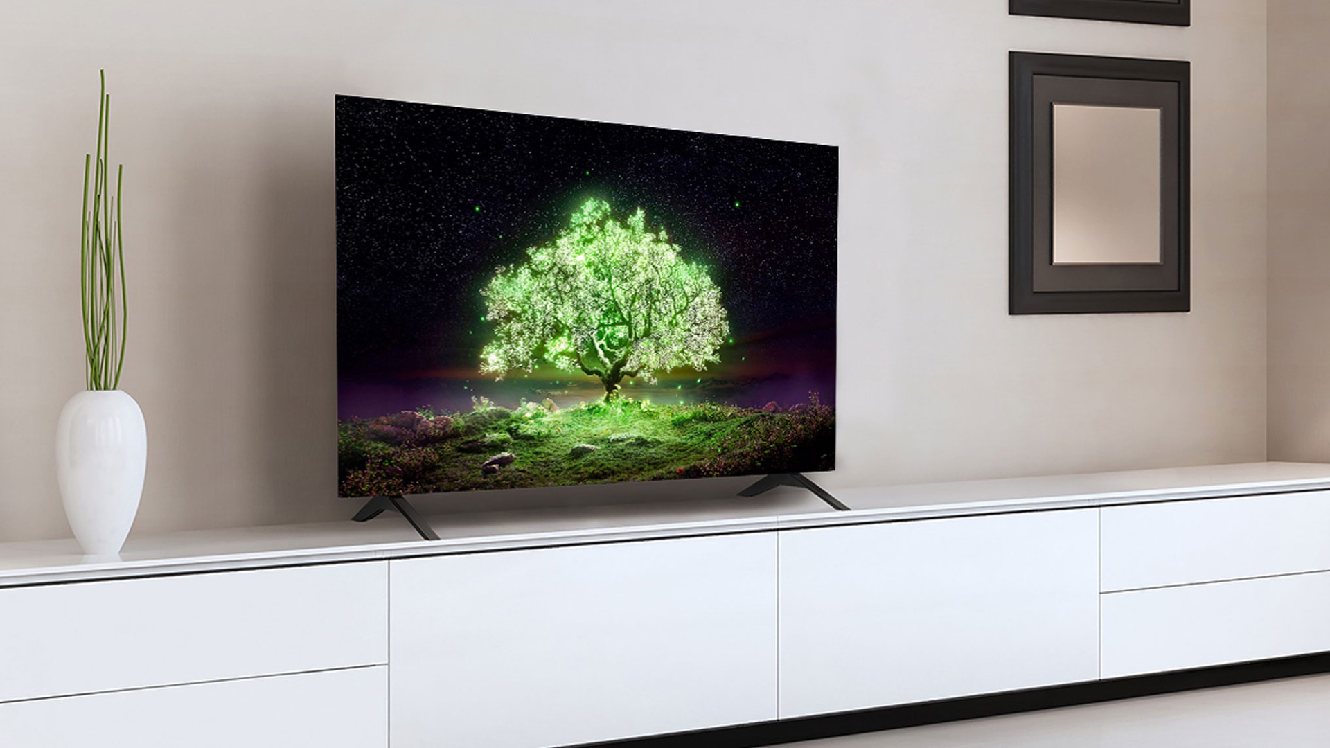 Il numero 1 del risparmio-MOBILE PORTA TV CON LUCI A LED DI 20 COLORI E  TELECOMANDO PER TELEVISIONI 55